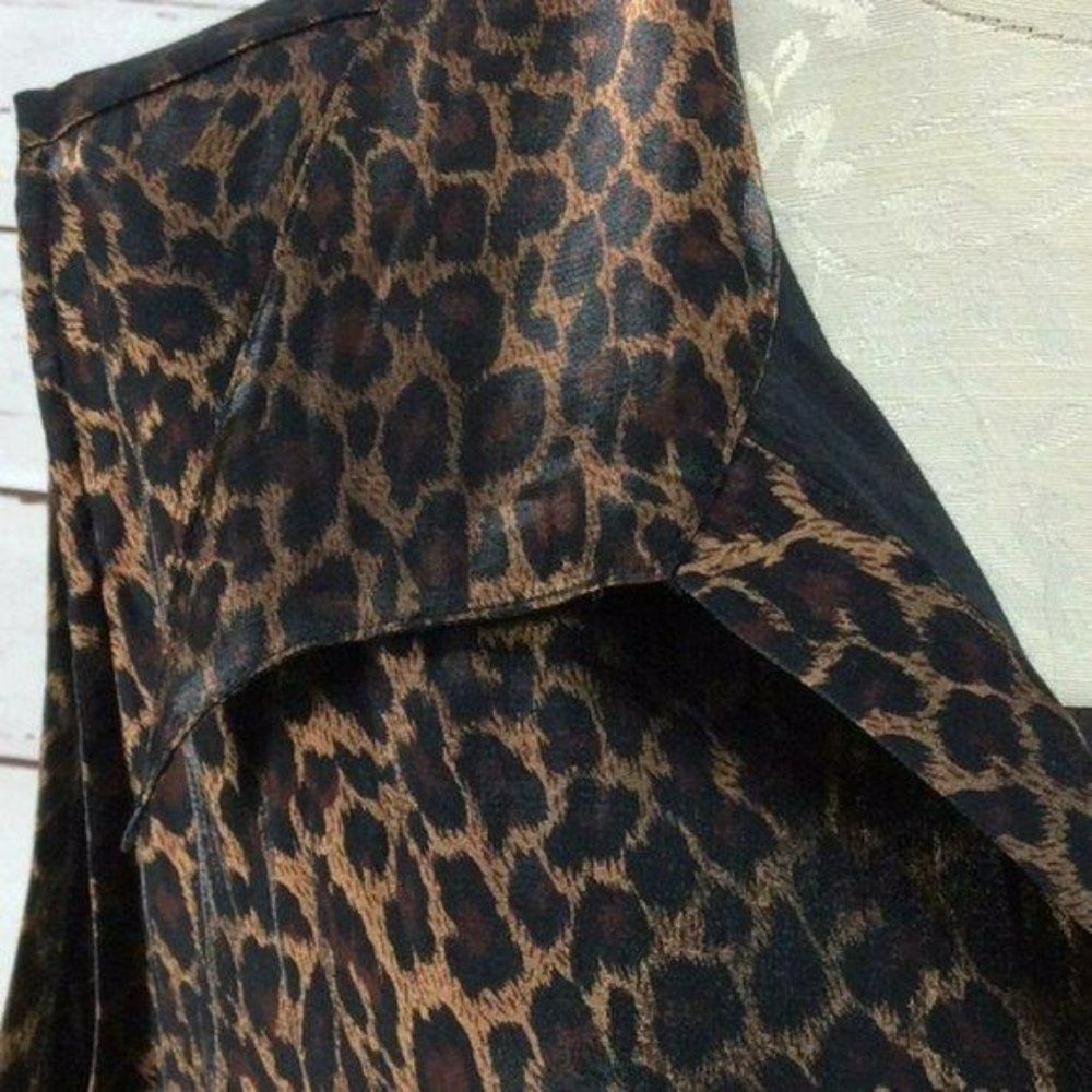 Studio C Plus Blouse Cheetah Print Button Up Down… - image 6